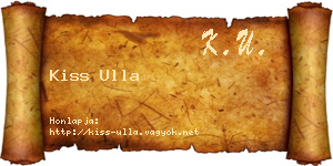 Kiss Ulla névjegykártya